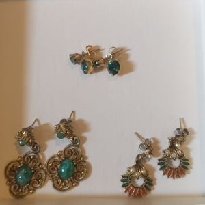 VINTAGE Green Earrings